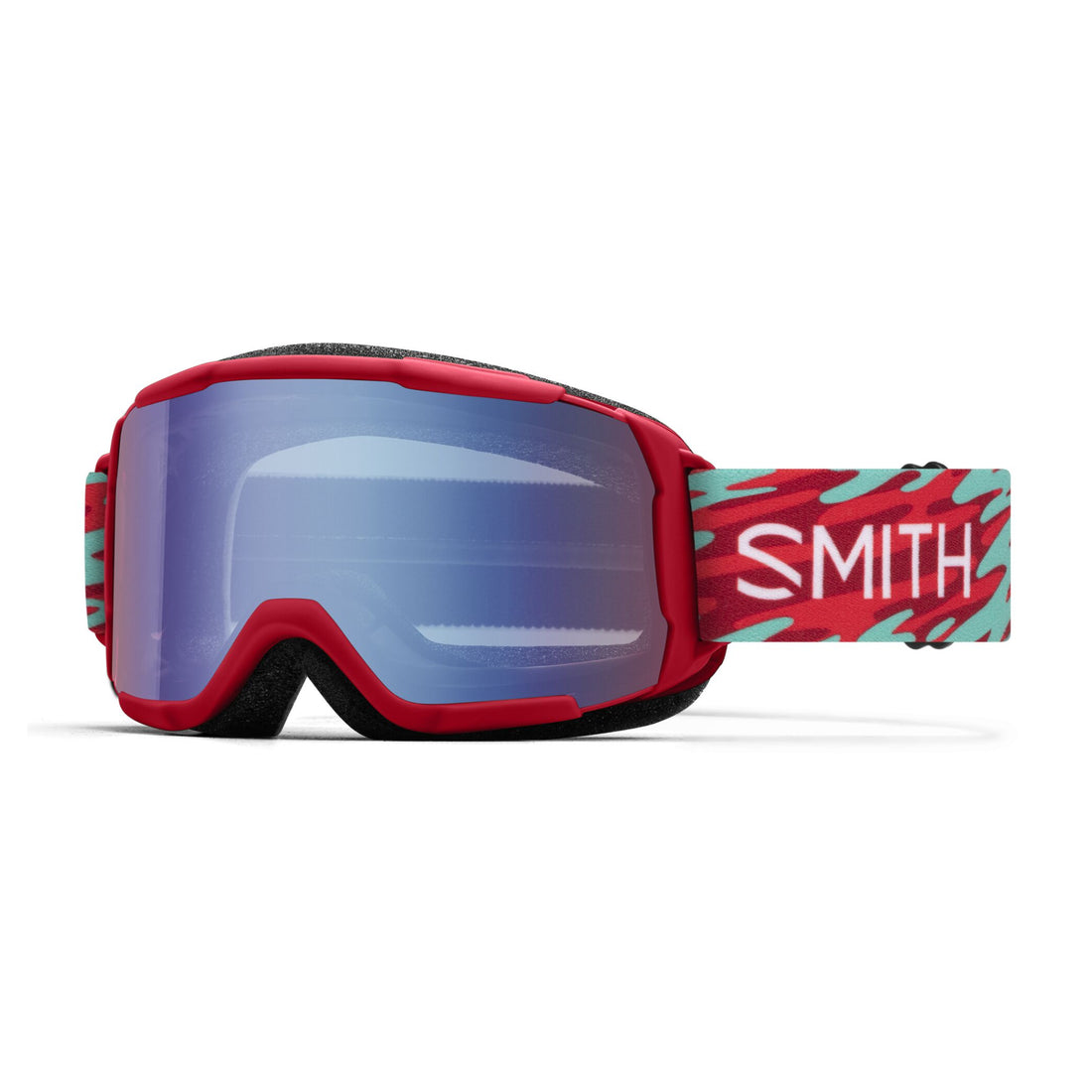 Smith Daredevil Junior Ski & Snowboard Goggles - Crimson Swirled with Blue Sensor Mirror Lens