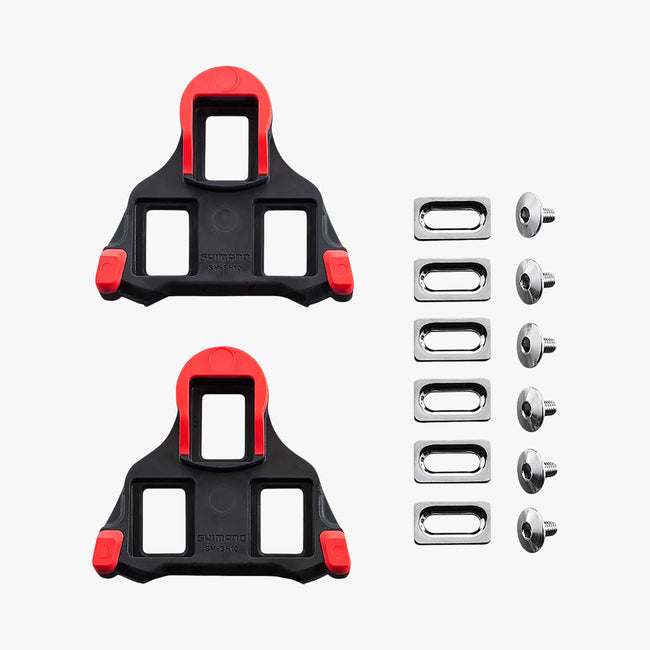 Shimano, SM-SH10 SPD SL Cleat Set, 0 Degree Float (Red)